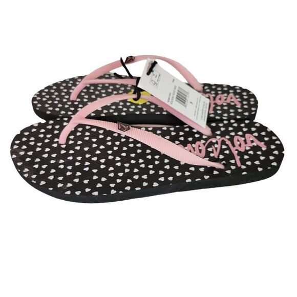 Volcom Girls Pink Rocking Solid Flip Flops (Size 5) - Picture 3 of 8